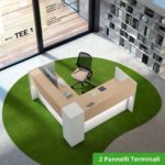 Reception Angolare in Legno con Elemento Frontale da 160 cm e Elemento Laterale da 160 o 200 Cm