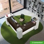 Reception Angolare in Legno con Elemento Frontale da 160 cm e Elemento Laterale da 160 o 200 Cm