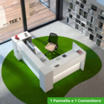 Reception Angolare in Cristallo con Elemento Frontale da 160 e Elemento Laterale da 160 o 200 Cm