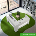 Reception Angolare in Cristallo con Elemento Frontale da 160 e Elemento Laterale da 160 o 200 Cm
