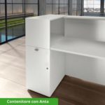 Reception Angolare in Cristallo con Elemento Frontale da 160 e Elemento Laterale da 160 o 200 Cm