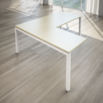 Isola di Lavoro Swing 5050 con cassettiera Moovy e Schermo in Legno