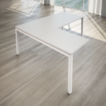 Isola di Lavoro Swing 5050 con cassettiera Moovy e Schermo in Legno