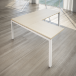 Isola di Lavoro Swing 5050 con cassettiera Moovy e Schermo in Legno
