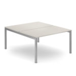 Tavolo Condiviso a 2 Postazioni (Prof. 166cm) con Schermo in Legno e 2 Cassettiere Moovy