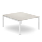 Tavolo Condiviso a 2 Postazioni (Prof. 166cm) con Schermo in Legno e 2 Cassettiere Moovy