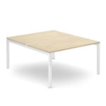 Tavolo Condiviso a 2 Postazioni (Prof. 166cm) con Schermo in Legno e 2 Cassettiere Moovy