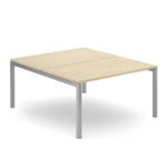 Tavolo Condiviso a 2 Postazioni (Prof. 166cm) con Schermo in Legno e 2 Cassettiere Moovy