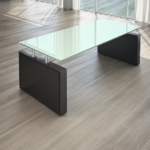 Scrivania Giano Metal in Cristallo con Allungo