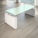 Scrivania Giano Metal in Cristallo con Allungo