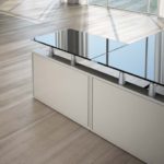 Scrivania Giano Metal in Cristallo con Allungo