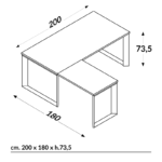 Scrivania Twist in Legno con Allungo, Cassettiera Moovy e 2 Armadi Medi con Ante
