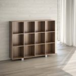 Scrivanie Koros con Elemento di Giunzione, Cassettiera Metal Moovy e Libreria Quadrica