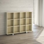 Scrivanie Koros con Elemento di Giunzione, Cassettiera Metal Moovy e Libreria Quadrica