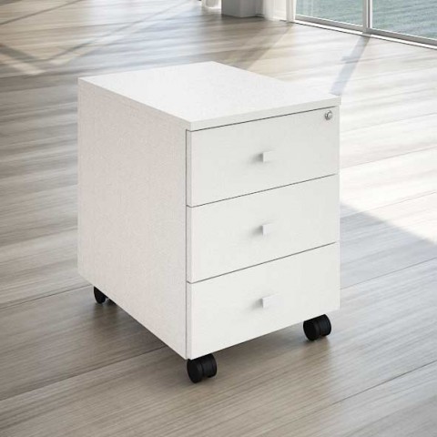 Scrivania Swing5050 (Profondità 80 Cm) con cassettiera Moovy, seduta Iride e 2 sedute Ginestra
