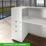 Reception Angolare in Cristallo con Elemento Frontale da 180 Cm e Elemento Laterale da 160 o 200 Cm