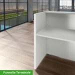 Reception Angolare in Cristallo con Elemento Frontale da 180 Cm e Elemento Laterale da 160 o 200 Cm