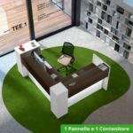 Reception Angolare in Legno con Elemento Frontale da 200 Cm e Elemento Laterale da 160 o 200 Cm