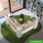 Reception Angolare in Legno con Elemento Frontale da 200 Cm e Elemento Laterale da 160 o 200 Cm