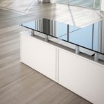 Scrivania Giano Metal Cristallo con Allungo e Cassettiera Direzionale