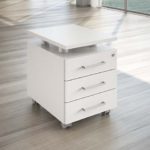 Scrivania Giano Metal Cristallo con Allungo e Cassettiera Direzionale