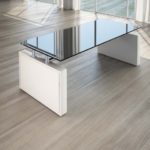 Scrivania Giano Metal Cristallo con Allungo e Cassettiera Direzionale