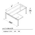 Isola di Lavoro Swing 5050 con cassettiera Moovy